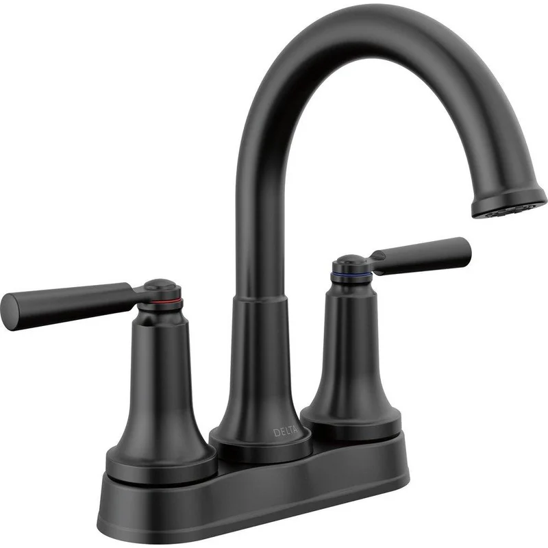 Delta Faucet Saylor Two Handle Centerset Bathroom Sink Faucet in Matte Black | Ferguson