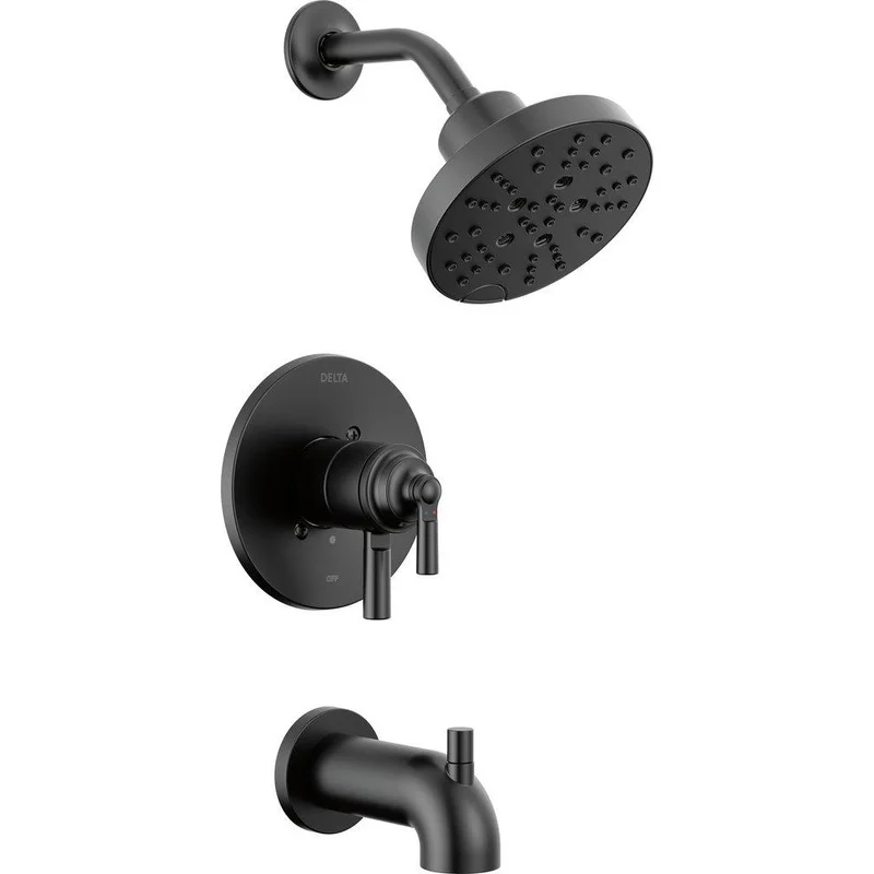 Delta Faucet Saylor Two Handle Multi Function Bathtub & Shower Faucet in Matte Black (Trim Only) | Ferguson