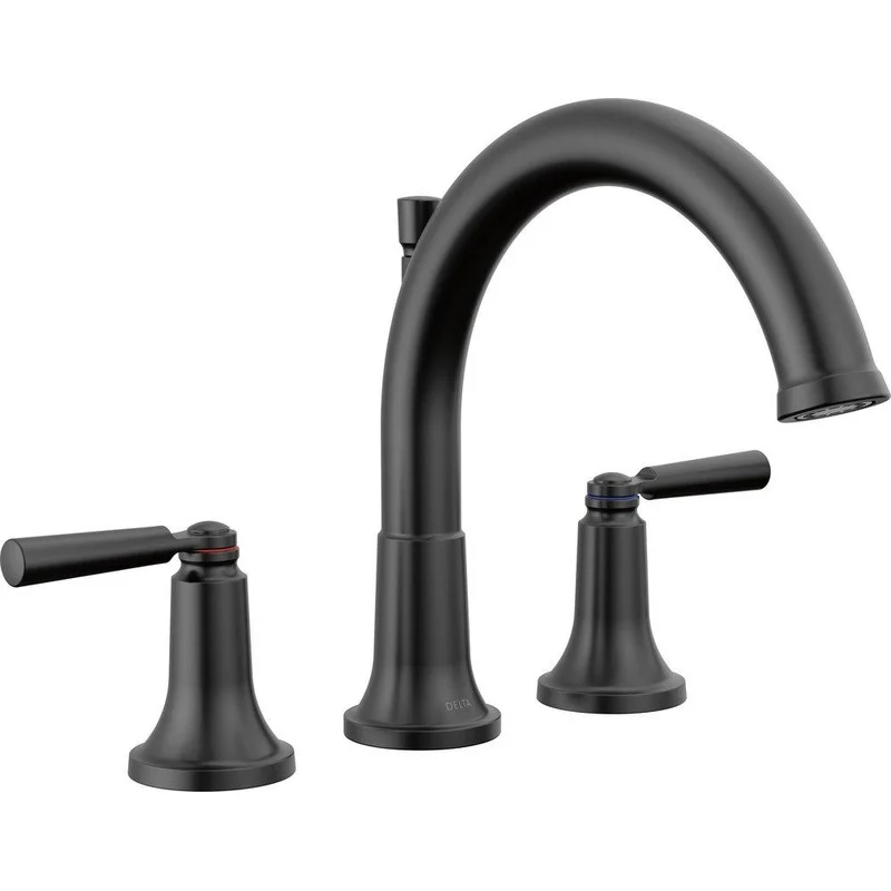 Delta Faucet Saylor Two Handle Roman Tub Faucet in Matte Black (Trim Only) | Ferguson