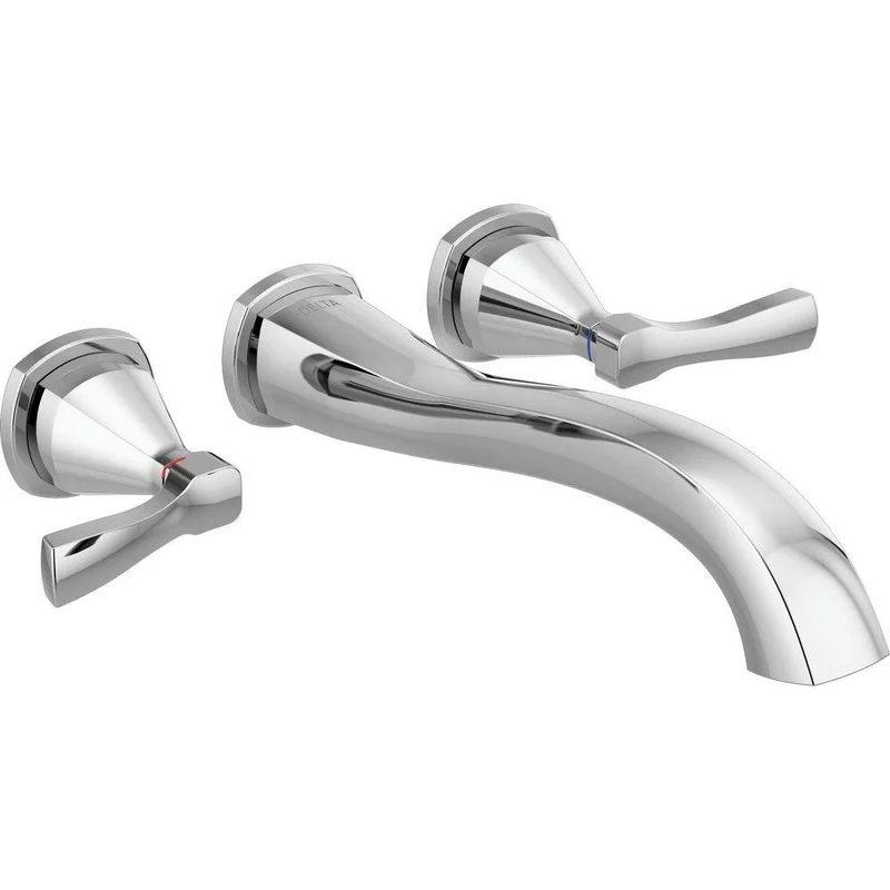 Delta Faucet Stryke Two Handle Wall Mount Tub Filler in Lumicoat Chrome | Ferguson