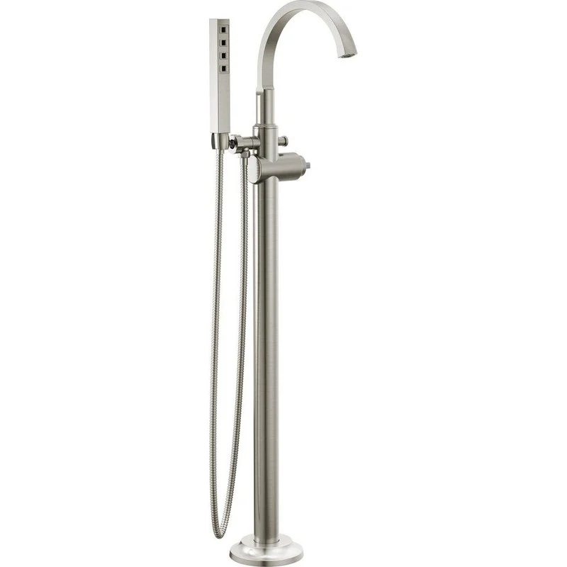 Delta Faucet Tetra Floor Mount Filler with Handshower in Lumicoat Stainless (Handle Sold Separately) (Trim Only) | Ferguson