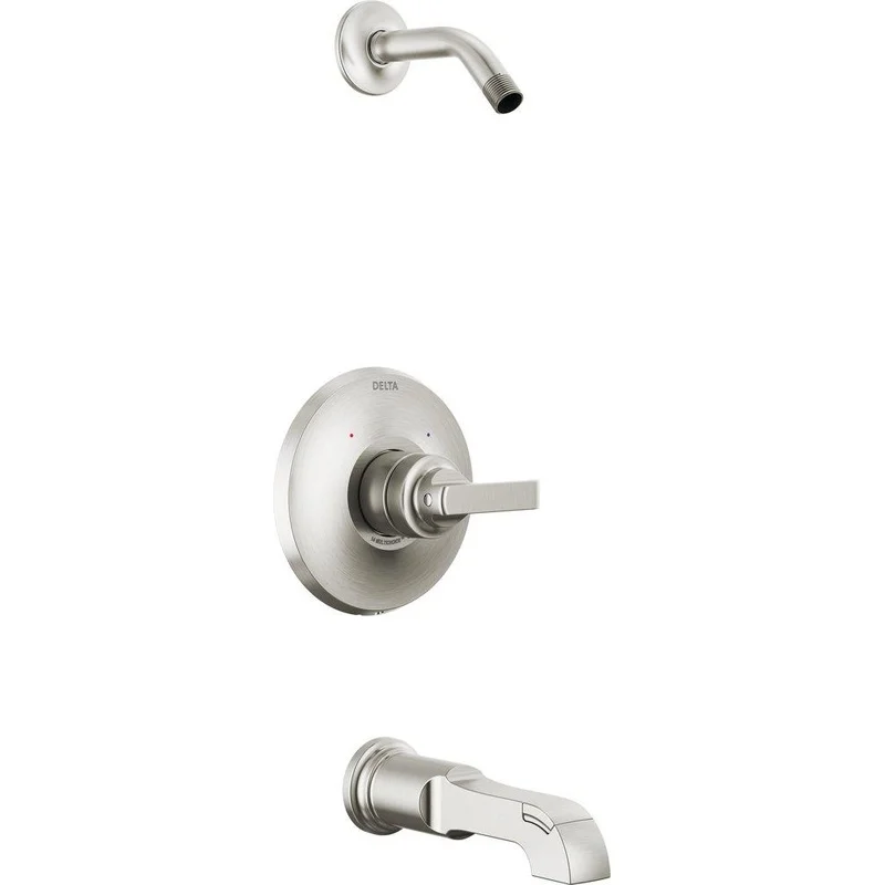 Delta Faucet Tetra Single Handle Bathtub & Shower Faucet in Lumicoat Stainless (Trim Only) (Showerhead Sold Separately) | Ferguson