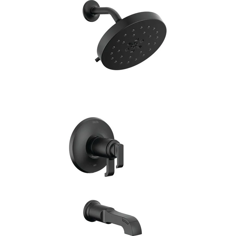 Delta Faucet Tetra Two Handle Multi Function Bathtub & Shower Faucet in Matte Black (Trim Only) | Ferguson