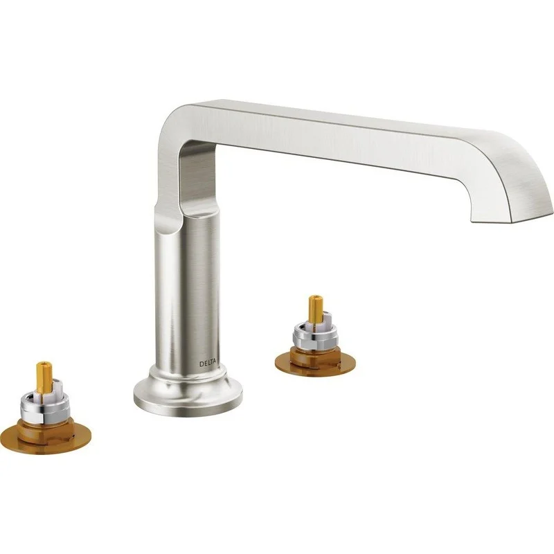 Delta Faucet Tetra Two Handle Roman Tub Faucet in Lumicoat Stainless (Trim Only) (Handles Sold Separately) | Ferguson