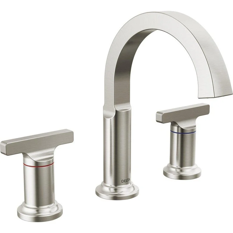 Delta Faucet Tetra Two Handle Widespread Bathroom Sink Faucet in Lumicoat Stainless | Ferguson