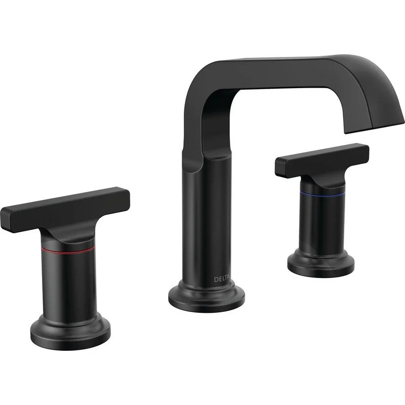 Delta Faucet Tetra Two Handle Widespread Bathroom Sink Faucet in Matte Black | Ferguson