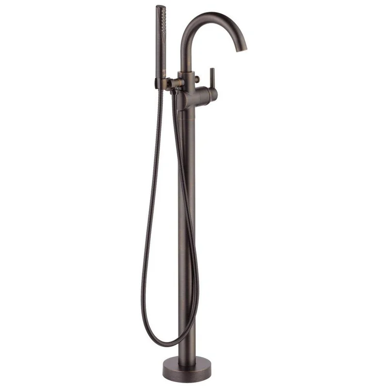 Delta Faucet Trinsic Single Handle Floor Mount Filler with Hand Shower in Venetian Bronze (Trim Only) | Ferguson
