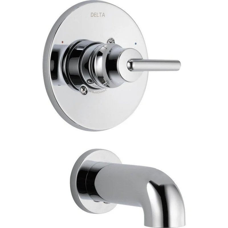 Delta Faucet Trinsic Single Handle Wall Mount Tub Filler in Chrome | Ferguson