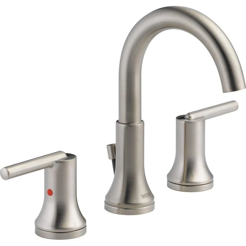 Delta Faucet Trinsic Two Handle Widespread Bathroom Sink Faucet in Brilliance Stainless | Ferguson