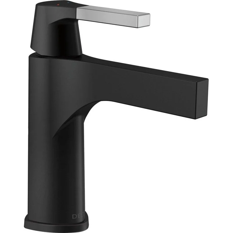 Delta Faucet Zura Single Handle Monoblock Bathroom Sink Faucet in Chrome with Matte Black | Ferguson