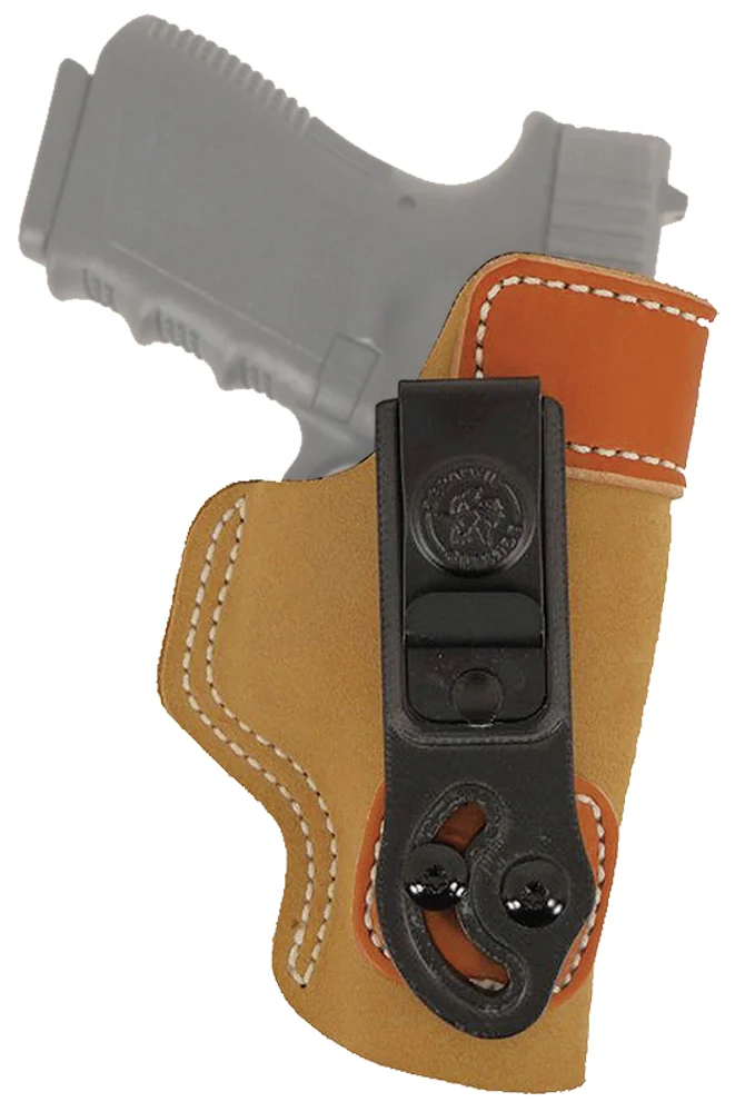 DeSantis Gunhide 106NAE1Z0 Sof-TuckIWB Tan Leather/Suede Belt Clip Fits Glock 26/27 Right Hand