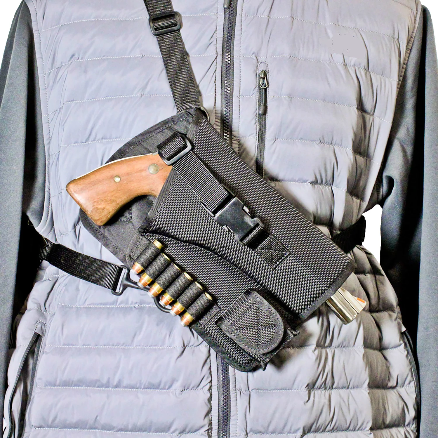 DeSantis Gunhide M72BALRZ0 Yukon Hunting RigShoulder Nylon Shoulder Fits Ruger GP100 4″ Right Hand