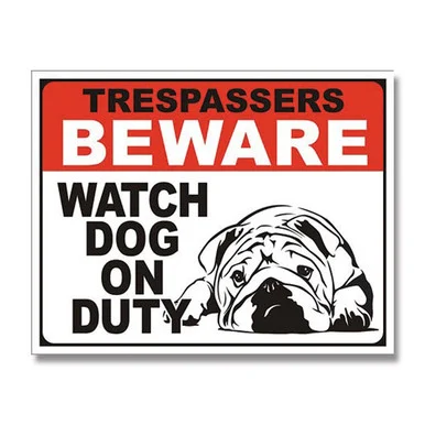 Desperate Enterprises Dog on Duty Tin Sign SG2216