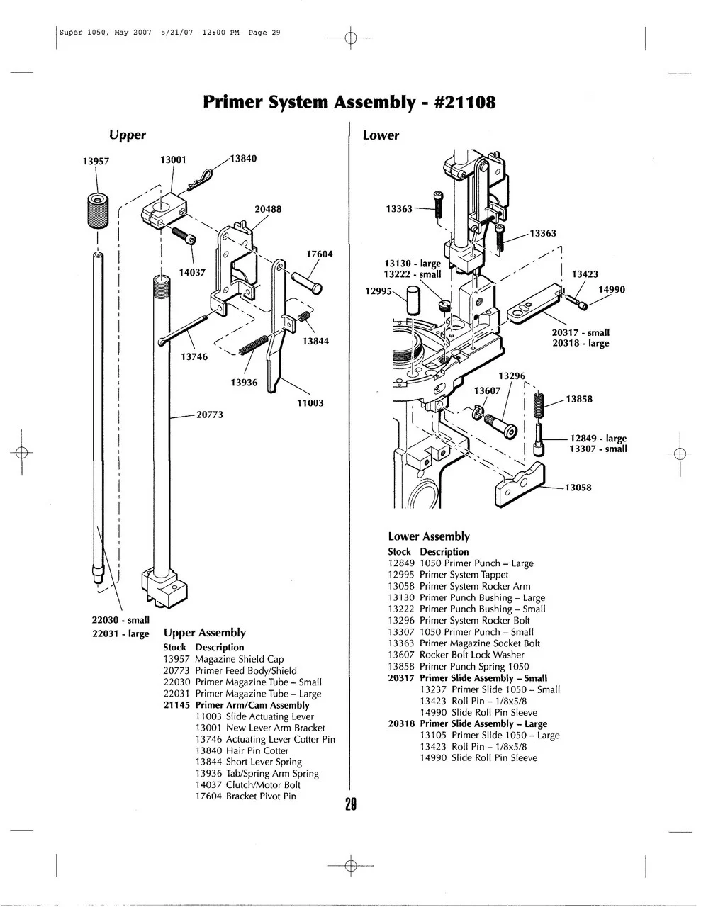 Dillon Super 1050 Primer Punch Bushing – Small