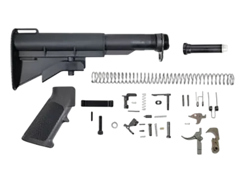 Dpms Panther Arms CAR-15 Lower Build Kit AR-15 Black A2 Grip, Fiberlite Buttstock