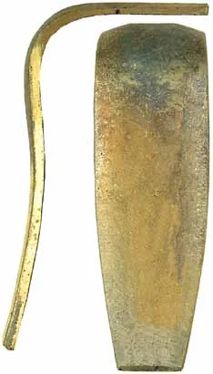 Early Bethlehem Buttplate, sand cast brassOverall length 5-1/4", width 1-5/8", comb 2-3/4"