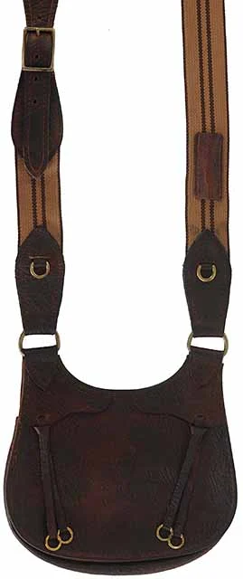 Eastern Style Hunting Pouch,elk tanned leather, 10-1/2" by 8",plain front flap with game keepers