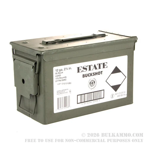 175 Rounds of 12ga Ammo by Estate Cartridge -00 Buck