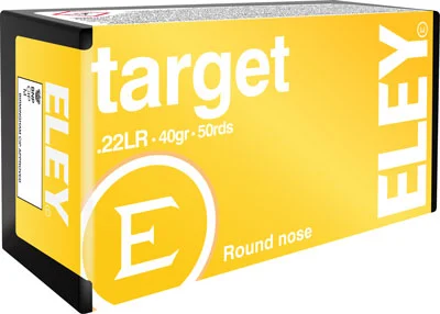 Eley 3190 Target Round Nose RN 40 Grain .22 Long Rifle