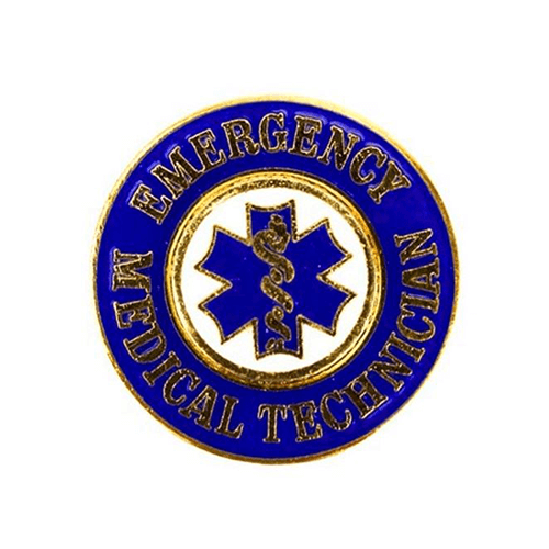 EMT Blue on Gold Collar Insignia Pin