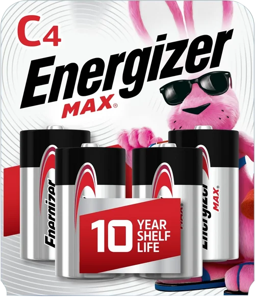 Energizer C Max Black & Silver 1.5V Alkaline, Qty (4) Single Pack