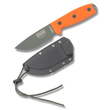 ESEE 3PM MB OD Green Fixed Blade Modified Orange G10 3.88in Drop Point ESEE3PMOD