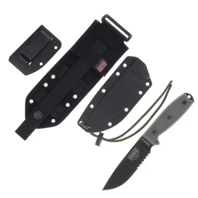 ESEE 4 Fixed Blade Knife 4.5in Plain Edge Gray Micarta ESEE4SMBB