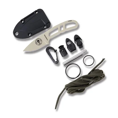 ESEE Candiru Fixed Blade Knife Survival Kit 2in Plain Edge Desert Tan ESEECANDTKIT
