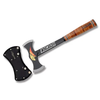 Estwing Black Eagle Stacked Leather Handle Double Bit Axe ESEDBA