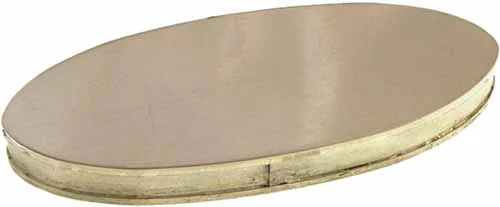 Eye glasses case, oval, 5-5/8" long by 2" wide, 3/4" thick, tin