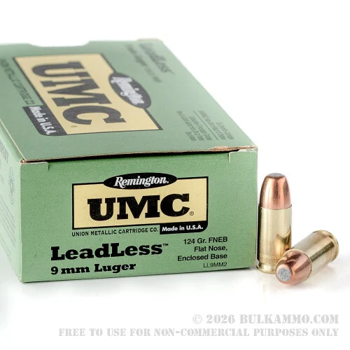 500Rounds of 9mm Ammo by Remington Leadless - 124gr FNEB