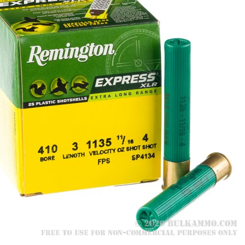 25 Rounds of .410 Ammo by Remington Express Long Range -3 in - #4 shot