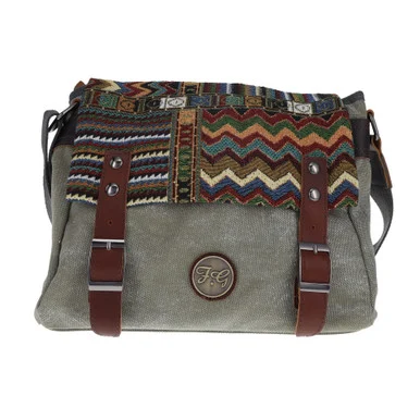 Fabigun Conceal Carry Green and Brocade Bohemian Backpack SM3982