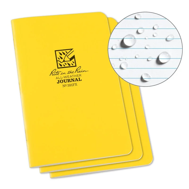 Fabrikoid Stapled Notebook – 4.625 x 7 Journal – 3 Pack