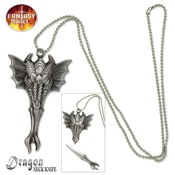 Fantasy Master Dragon Head Neck Knife For Sale