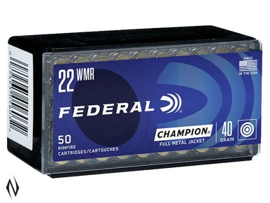 FEDERAL 22WMR 40GR FMJ CHAMPION 1880FPS
