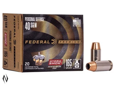 FEDERAL 40 S&W 165GR HYDRA-SHOK PD