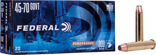 Federal 4570AS PowerShok Soft Point Flat Nose300 Grain .45-70 Government
