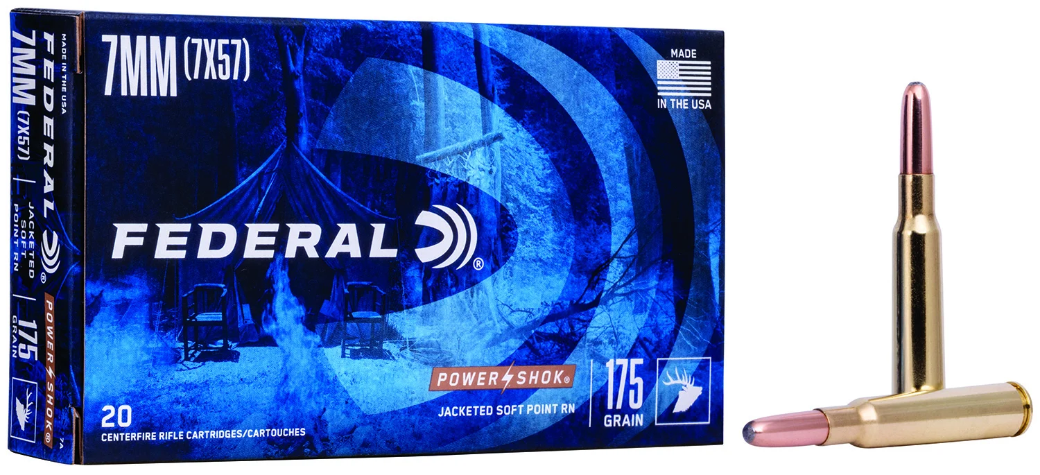 Federal 7A Power-Shok7mmMauser 175gr Jacketed Soft Point 20 Per Box/10 Case