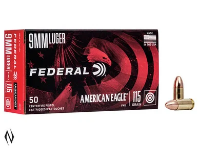 FEDERAL 9MM LUGER 115GR FMJ AMERICAN EAGLE