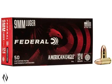 FEDERAL 9MM LUGER 124GR FMJ AMERICAN EAGLE