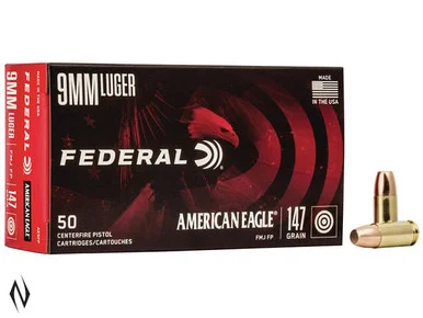 FEDERAL 9MM LUGER 147GR FMJ FP AMERICAN EAGLE