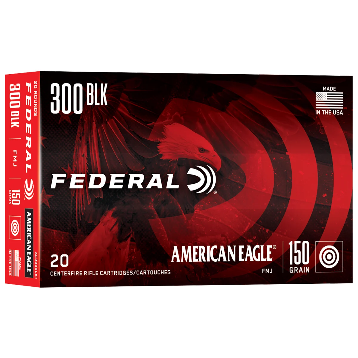 Federal American Eagle .300 AAC Blackout 150 Grain FMJ Ammunition (20 Rounds)