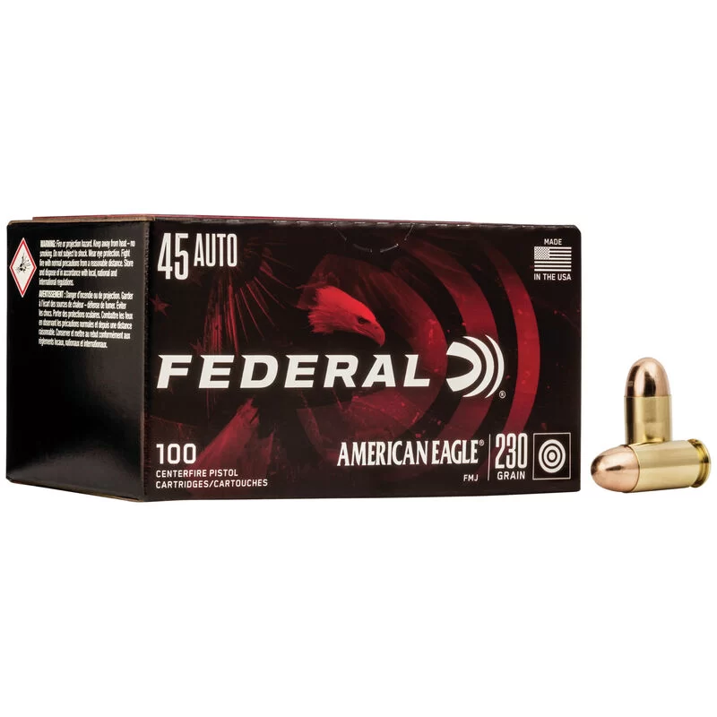 Federal American Eagle, 45 Auto, 230 Gr, FMJ, Case of 1000