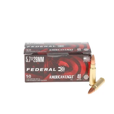 Federal American Eagle 5.7X28mm Ammunition 40 Grain Brass Centerfire 50 Rounds FMJ AE5728A