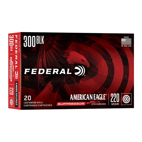 FEDERAL AMERICAN EAGLE SUPPRESSOR 300BLK 220GR OT 20RD