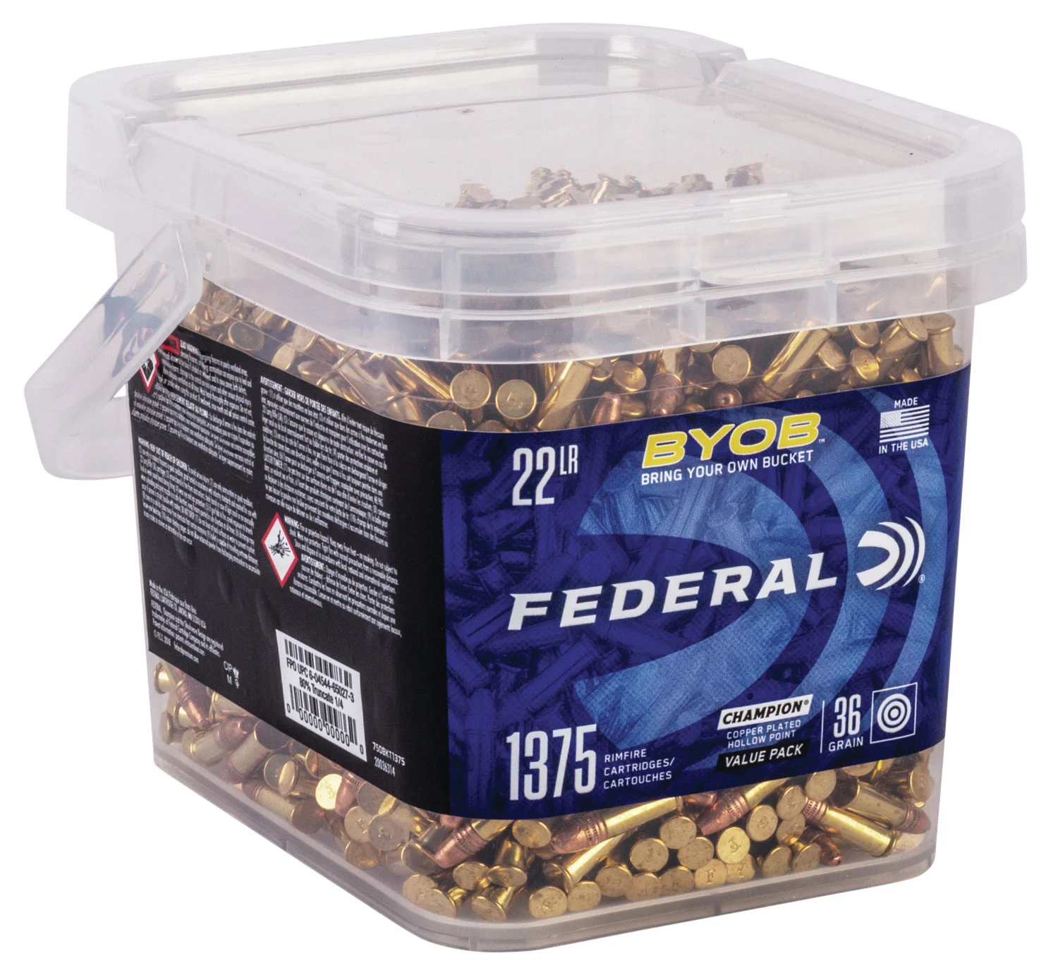 Federal Champion BYOB Rimfire Ammunition 22 LR 36 gr. CPHP 1260 fps 1375/ct