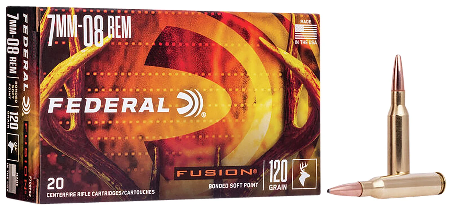 Federal F708FS2 Fusion7mm-08Rem 120gr Bonded Soft Point 20 Per Box/10 Case