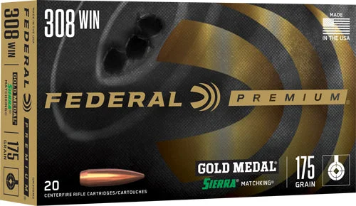 Federal GM308M2 Premium Gold Medal Sierra MatchKing Boat Tail Hollow Point BTHP 175 Grain .308 Win / 7.62x51mm