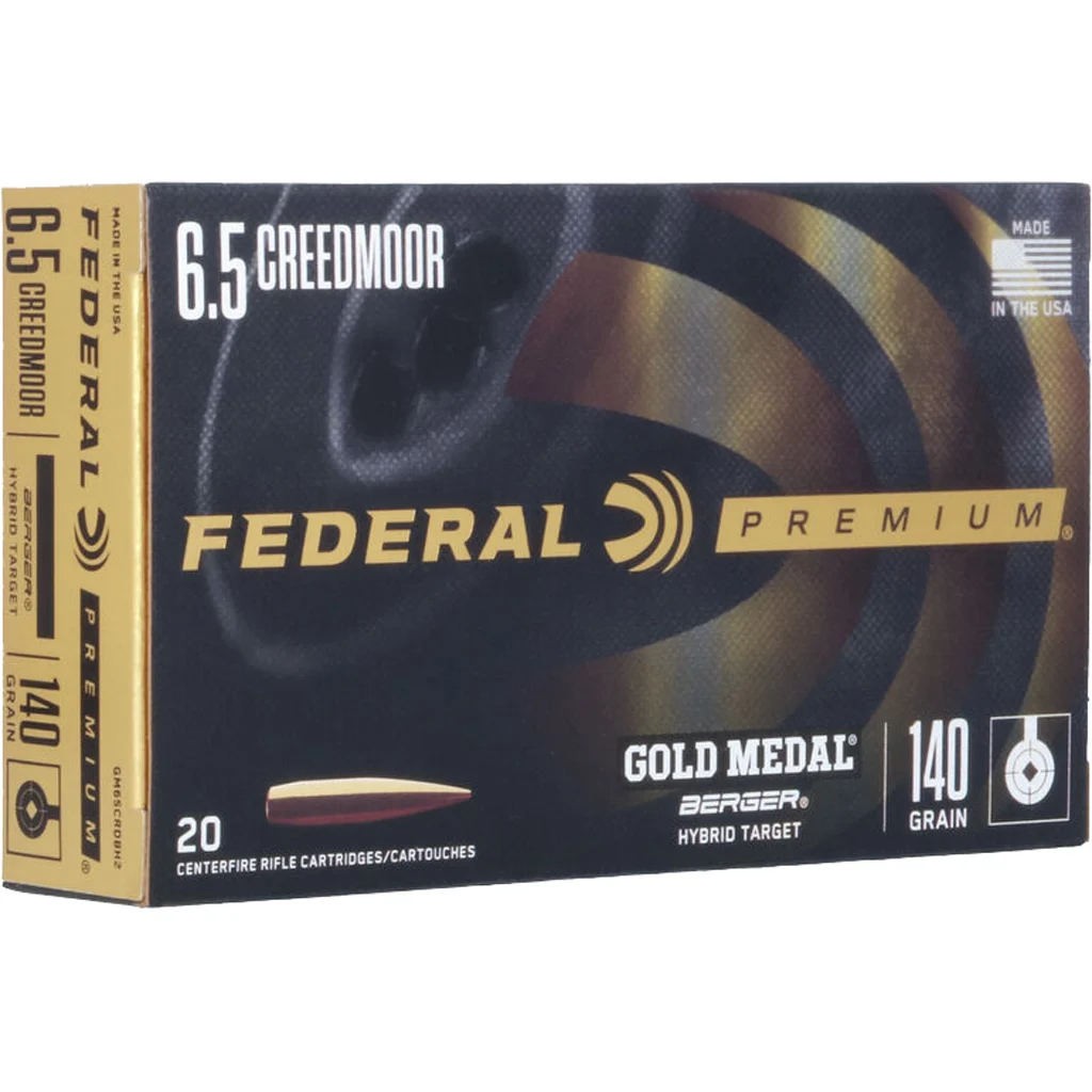 Federal Gold Medal Berger 6.5 Creedmoor 140 Grain Berger Hybrid Target GM65CRDBH2
